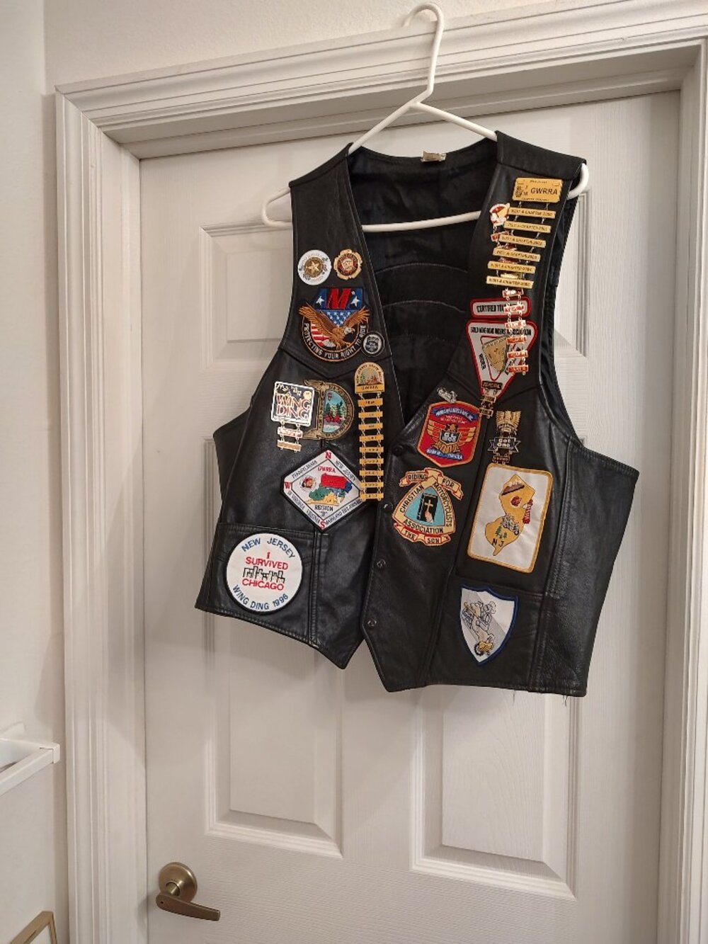 GOLD WING BIKER VEST NEW JERSEY ASST DISTRICT DIRECTOR